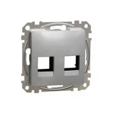 SCHNEIDER SDD113444C ÚJ SEDNA 2xRJ45 adapter, AMP, MOLEX, KELINE betétekhez, alumínium villanyszerelés