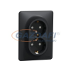 SCHNEIDER SDD314221 ÚJ SEDNA 2x2P+F csatlakozóaljzat biztonsági zsaluval, csavaros bekötés, 16A, kerettel, antracit