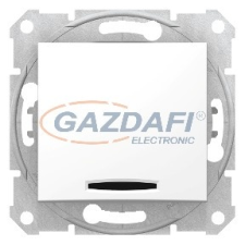 SCHNEIDER SDN0501121 SEDNA Keresztkapcsoló, kék jelzőfénnyel, 10AX, fehér villanyszerelés