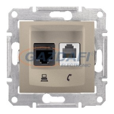 SCHNEIDER SDN5100168 SEDNA RJ11/RJ45 Cat5e UTP kombinált aljzat, titánium villanyszerelés