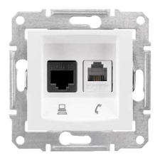 SCHNEIDER Sedna RJ11/RJ45 Cat5e betét központi fedéllel műanyag fehér címketartó nélkül Schneider villanyszerelés