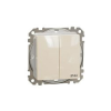 SCHNEIDER SednaÚj 105 2x1P csillárkapcsoló betét adapterrel bézs süllyesztett rugós IP44 Schneider - SDD212105