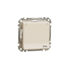 SCHNEIDER SednaÚj 162 dugalj földelt csapófedéllel gyerekzárral bézs IP44 süllyesztett Schneider - SDD212024 villanyszerelés