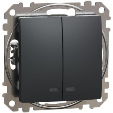 SCHNEIDER ÚJ SEDNA Csillárkapcsoló, kék jelzőfénnyel, 10AX, antracit villanyszerelés