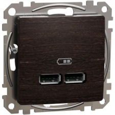 SCHNEIDER ÚJ SEDNA Dupla USB töltő, A+A, 2.1A, wenge villanyszerelés