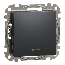 SCHNEIDER ÚJ SEDNA Egypólusú kapcsoló, kék jelzőfénnyel, 10AX, antracit villanyszerelés