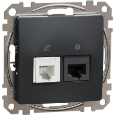 SCHNEIDER ÚJ SEDNA RJ11/RJ45 Cat6 UTP kombinált aljzat, antracit villanyszerelés