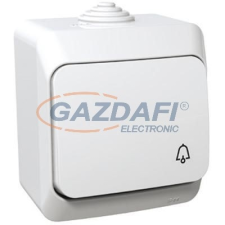 SCHNEIDER WDE000512 CEDAR PLUS Egypólusú nyomó, csengőjellel, IP44, fehér villanyszerelés