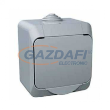 SCHNEIDER WDE000641 CEDAR PLUS 2P+F csatlakozóaljzat, gyermekvédelemmel, csapófedéllel, IP44, szürke villanyszerelés