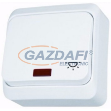 SCHNEIDER WDE001016 PRIMA Egypólusú nyomó lámpajellel, jelzőfényes 10A, fehér villanyszerelés