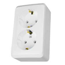 SCHNEIDER WDE001048 PRIMA 2x2P+F csatlakozóaljzat, 16A, fehér villanyszerelés