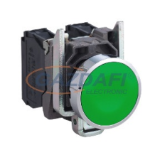 SCHNEIDER XB4BA35 Harmony komplett fém nyomógomb, Ø22, visszatérő, 1NO+1NC, zöld villanyszerelés