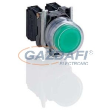 SCHNEIDER XB4BP383M5EX ATEX D világító nyomógomb, fém, 1NO, zöld, átlátszó védősapkával, 240VAC villanyszerelés