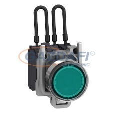 SCHNEIDER XB4BW23G5 Harmony komplett fém nyomógombos LED tesztlámpa, Ø22, 110/120VAC, zöld villanyszerelés
