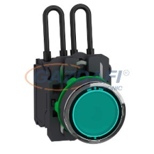 SCHNEIDER XB5AW23G5 Harmony komplett műanyag nyomógombos LED tesztlámpa, Ø22, 110/120VAC, zöld villanyszerelés