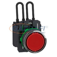 SCHNEIDER XB5AW24B5 Harmony komplett műanyag nyomógombos LED tesztlámpa, Ø22, 24VAC/DC, piros villanyszerelés