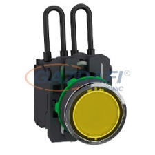 SCHNEIDER XB5AW28G5 Harmony komplett műanyag nyomógombos LED tesztlámpa, Ø22, 110/120VAC, sárga villanyszerelés