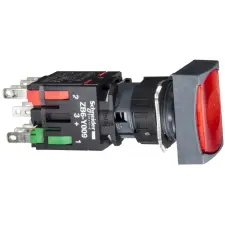 SCHNEIDER XB6DW4B5B Világító nyomógomb, téglalap piros N/O+N/C villanyszerelés