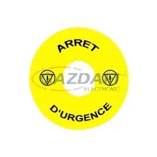 SCHNEIDER ZBY8130 Címke vészgombhoz "ARRET D'URGENCE" villanyszerelés