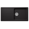 Schock Formhaus D-100L Cristalite Nero gránit mosogatótálca, szifonnal, fekete, beépíthető