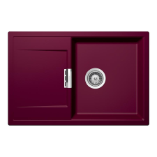 Schock Mono D-100 Cristadur Berry gránit mosogatótálca, szifonnal, bordó, beépíthető mosogatótálca