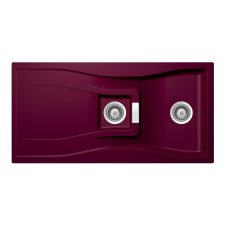 Schock Waterfall D-150 Cristadur Berry gránit mosogatótálca, szifonnal, bogyószín, beépíthető mosogatótálca