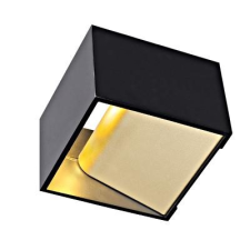 Schrack Technik LI151320   LOGS IN fali lámpa, szögletes, 5W LED, 3000K,fekete/sárgaréz világítás