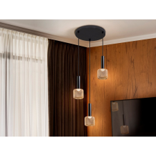 Schuller SINCRO fekete-arany LED függesztett lámpa (SCH-175470) LED 3 izzós IP20 világítás