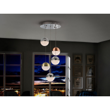 Schuller SPHERE réz-króm LED függesztett lámpa (SCH-793534D) LED 5 izzós IP20 világítás