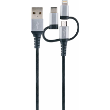 Schwaiger Ladekabel USB 2.0 A>3-in-1    1,5m schwarz/silber (LKU100533) kábel és adapter