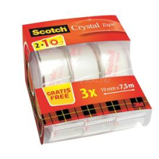 Scotch Crystal Clear 19mmx7,5m 2+1 ragasztószalag-adagoló (SCOTCH_7100088402) ragasztószalag