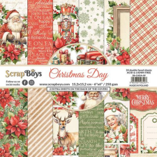 ScrapBoys Scrapbook papírkészlet 6" (15 cm) - Christmas Day - Paper Pad (24 lap) decoupage papír