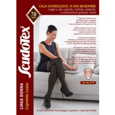 Scudotex 592 mikroszálas kompressziós combharisnya, 70 den, 15-18 Hgmm, fekete, I. (XS) gyógyászati segédeszköz