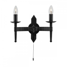 SEARCHLIGHT Cartwheel II fekete falikar (SL-2422-2BK) E14 2 izzós IP20 világítás