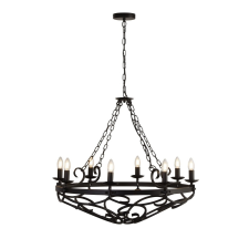 SEARCHLIGHT Cartwheel III fekete függesztett lámpa (SL-8908-8BK) E14 8 izzós IP20 világítás