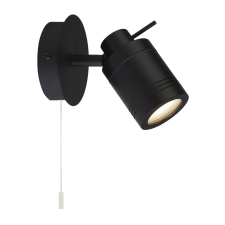 SEARCHLIGHT Samson fekete-átlátszó fürdőszobai fali spotlámpa (SL-6601BK) GU10 1 izzós IP44 világítás