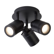 SEARCHLIGHT Samson fekete fürdőszobai mennyezeti spotlámpa (SL-6603BK) GU10 3 izzós IP44 világítás