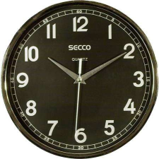 Secco Falióra, 24,5 cm, fekete számlap, SECCO, króm színű keretes falióra