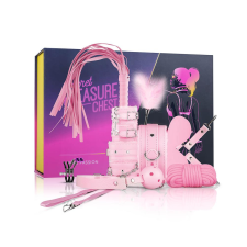 Secret Pleasure Chest - haladó BDSM készlet - 14 részes (pink) bilincs, kötöző