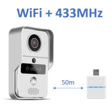 Secutek Fém WiFi IP videós kaputelefon DBV02P RFID olvasóval + 433MHz csengő kaputelefon