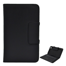 SEENDA tok álló, bőr hatású (FLIP, bluetooth billentyűzet, asztali tartó, QWERTY, angol nyelvű) FEKETE [Samsung Galaxy Tab Pro 8.4 WIFI ... tablet tok