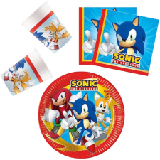 Sega Sonic a sündisznó party szett 36 DARABOS, 23 cm-es tányérral party kellék