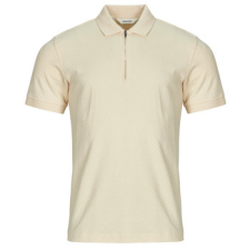 Selected Rövid ujjú galléros pólók SLHISAAC ZIP Bézs EU XL férfi póló