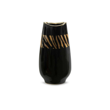  Selena kerámia váza fekete/arany 17x8x34 cm dekoráció