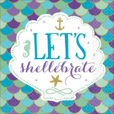  Sellő Shellebrate szalvéta 16 db-os 33x33 cm party kellék