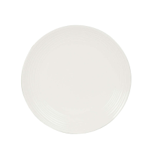 Selowei Simply - Fehér, gyűrű mintás kerámia főételes tányér tányér és evőeszköz