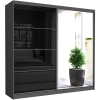  Selvio III. Gardróbszekrény 233x218x60 fekete üveggel - antracit