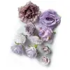  Selyemvirág, Művirág szett tortához-Lila, 10db-os