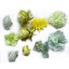  Selyemvirág, Művirág szett tortához-Zöld, 10db-os