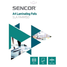 Sencor A4-es lamináló fólia,25 db,  SLA FA4M150 lamináló fólia